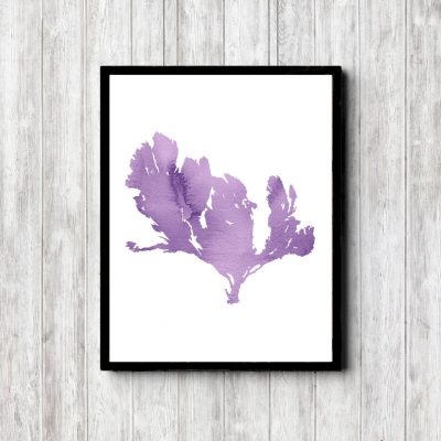 Purple Watercolor Seaweed Printable