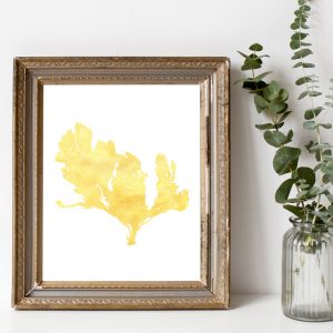 Yellow Watercolor Coral Printable