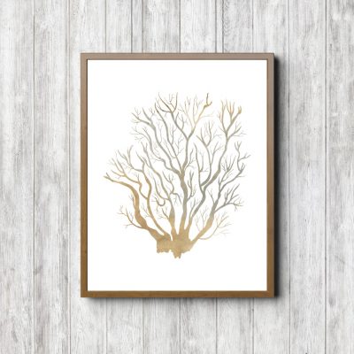Beige Ocean Coral Watercolor Printable
