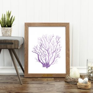 Purple Watercolor Sea Weed Printable