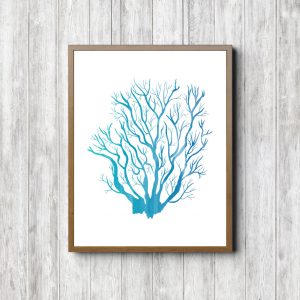 Turquoise Watercolor Seaweed Printable