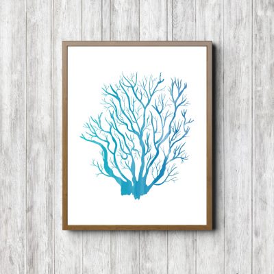 Turquoise Watercolor Seaweed Printable
