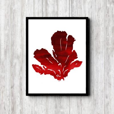 Marine Coral Red Watercolor Printable