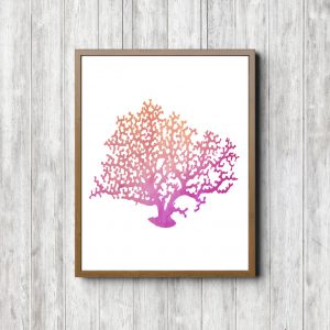 Pink & Orange Marine Coral Printable