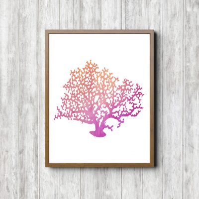 Pink & Orange Marine Coral Printable
