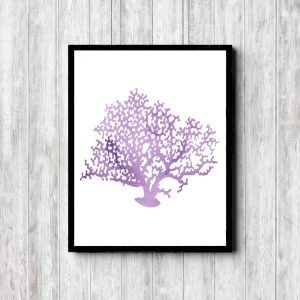 Purple Watercolor Sea Coral Printable