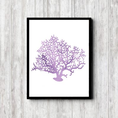 Purple Watercolor Sea Coral Printable