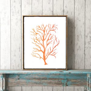 Orange Watercolor Sea Coral Printable