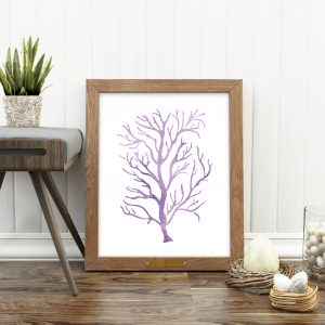 Purple Watercolor Coral Printable