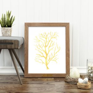 Yellow Watercolor Marine Coral Printable