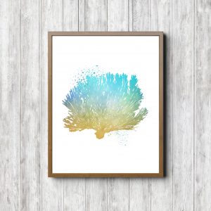 Turquoise & Yellow Coral Reef Printable
