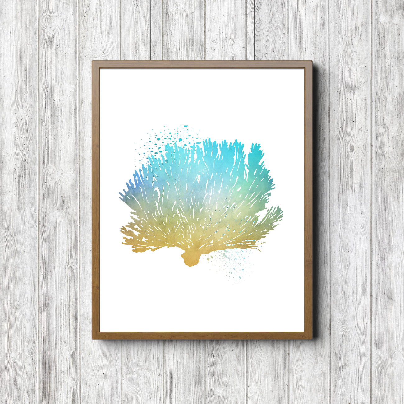 Turquoise & Yellow Coral Reef Printable