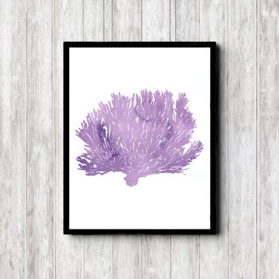 Purple Watercolor Ocean Coral Printable