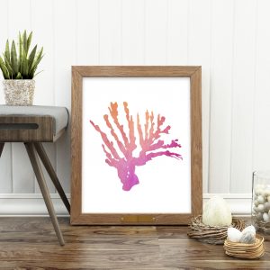 Pink & Orange Reef Plant Printable