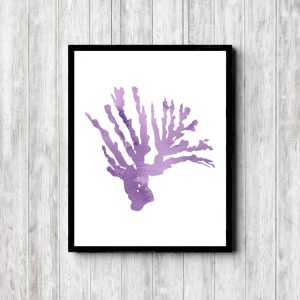 Purple Watercolor Marine Coral Printable