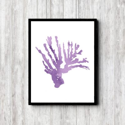 Purple Watercolor Marine Coral Printable