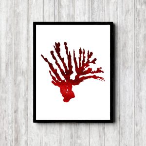 Coral Reef Red Watercolor Printable