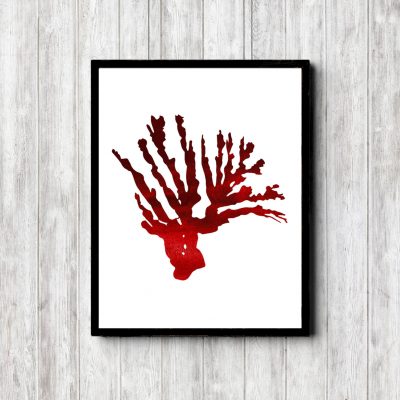 Coral Reef Red Watercolor Printable