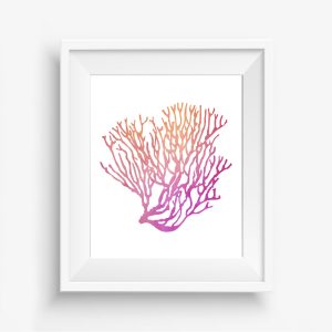 Pink & Orange Ocean Plant Printable