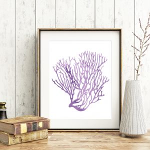 Purple Watercolor Marine Plant Printable