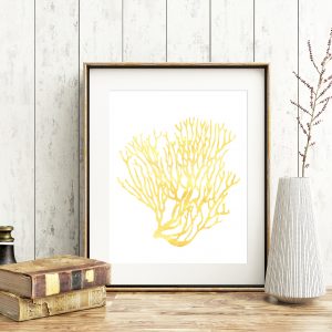 Yellow Watercolor Ocean Plant Printable