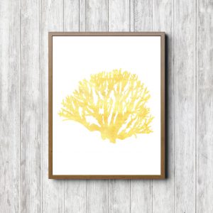 Yellow Watercolor Reef Plant Printable
