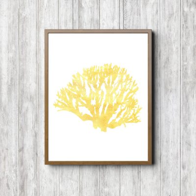 Yellow Watercolor Reef Plant Printable