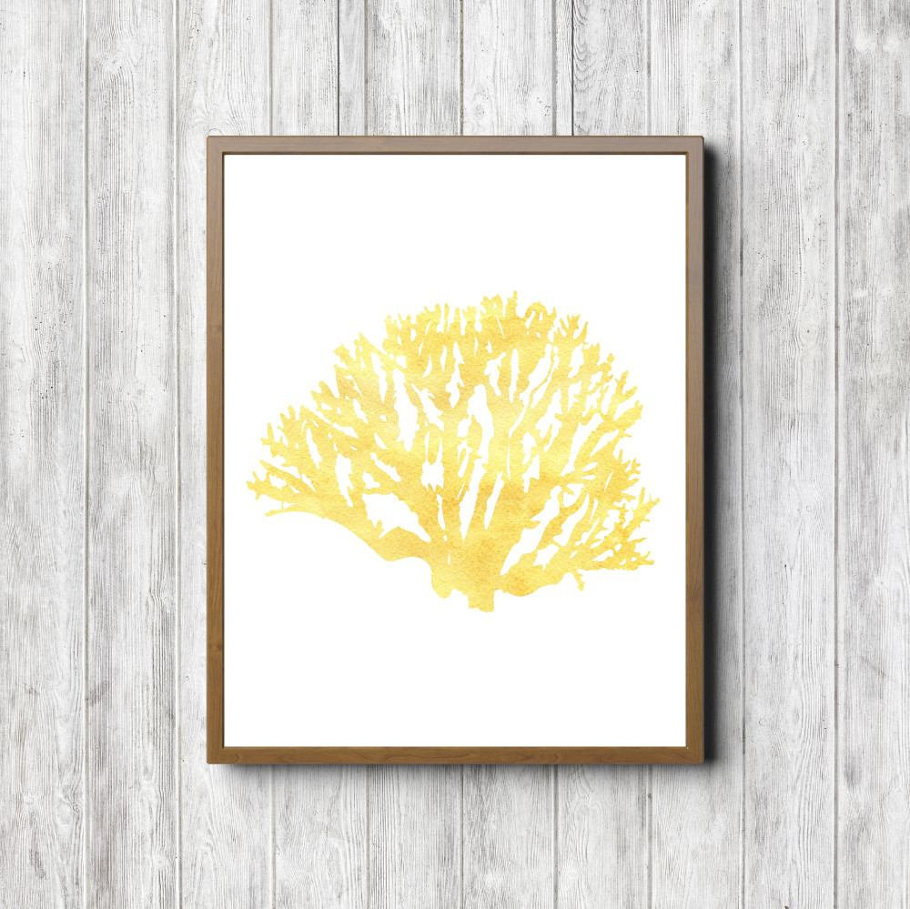 Yellow Watercolor Reef Plant Printable