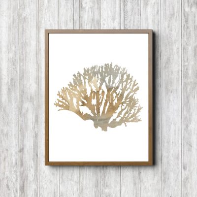 Beige Reef Plant Watercolor Printable