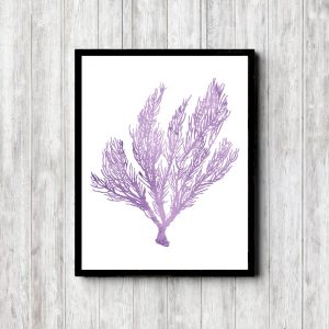 Purple Watercolor Ocean Plant Printable