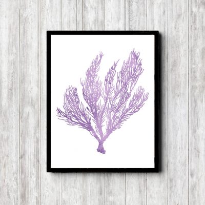 Purple Watercolor Ocean Plant Printable