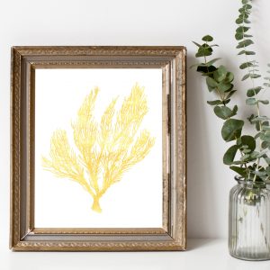 Yellow Watercolor Coral Reef Printable