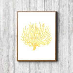Yellow Watercolor Seaweed Printable