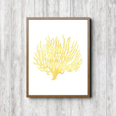 Yellow Watercolor Seaweed Printable