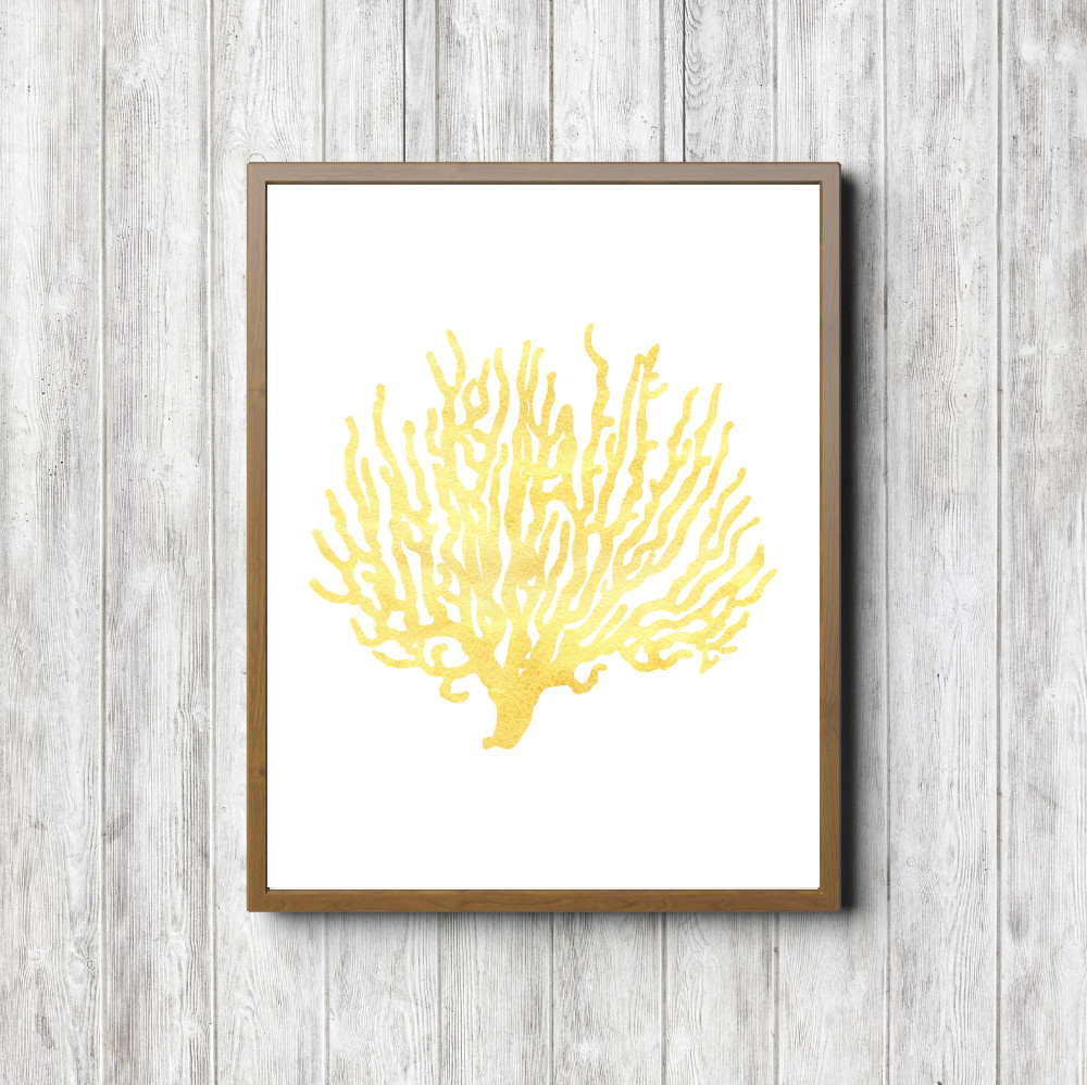 Yellow Watercolor Seaweed Printable