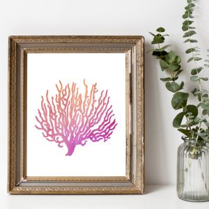 Orange & Pink Ocean Coral Printable