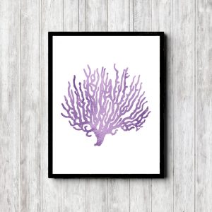 Purple Watercolor Reef Plant Printable