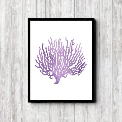 Purple Watercolor Reef Plant Printable