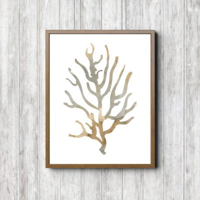 Ocean Coral Beige Watercolor Printable