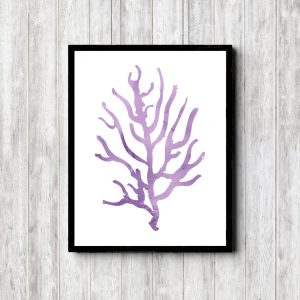 Purple Watercolor Coral Reef Printable