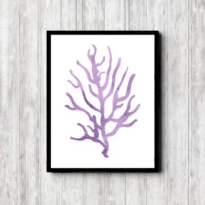 Purple Watercolor Coral Reef Printable