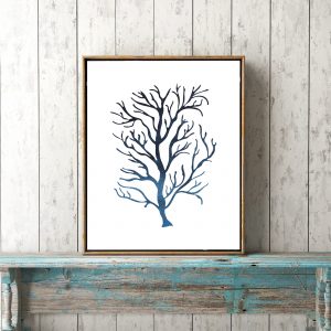 Dark Blue Ocean Coral Printable