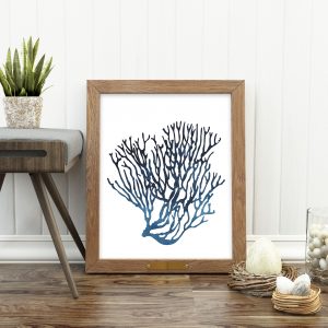 Dark Blue Reef Plant Printable