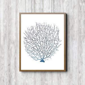 Navy Watercolor Sea Weed Printable