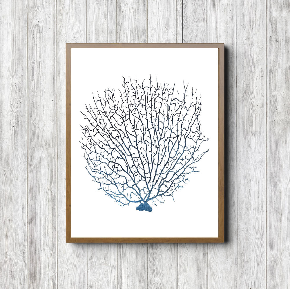 Navy Watercolor Sea Weed Printable