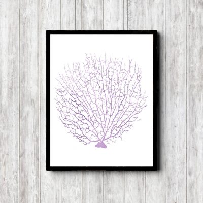 Coral Reef Purple Watercolor Printable