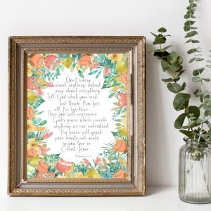 Philippians 4:6-7 Floral Scripture Printable