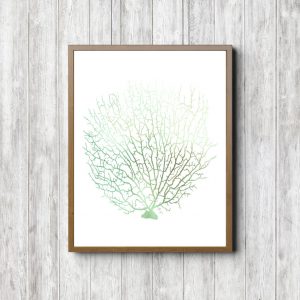 Green Watercolor Ocean Plant Printable