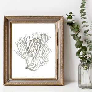 Gray Watercolor Sea Coral Printable