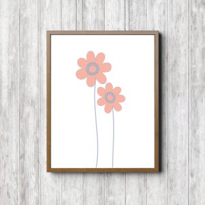 Nursery Coral Printable Flowers